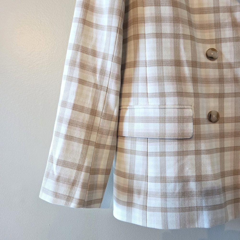 Aritzia Wilfred Destiny Double Breasted Plaid Professional Casual Blazer Size 4 - Picture 12 of 16
